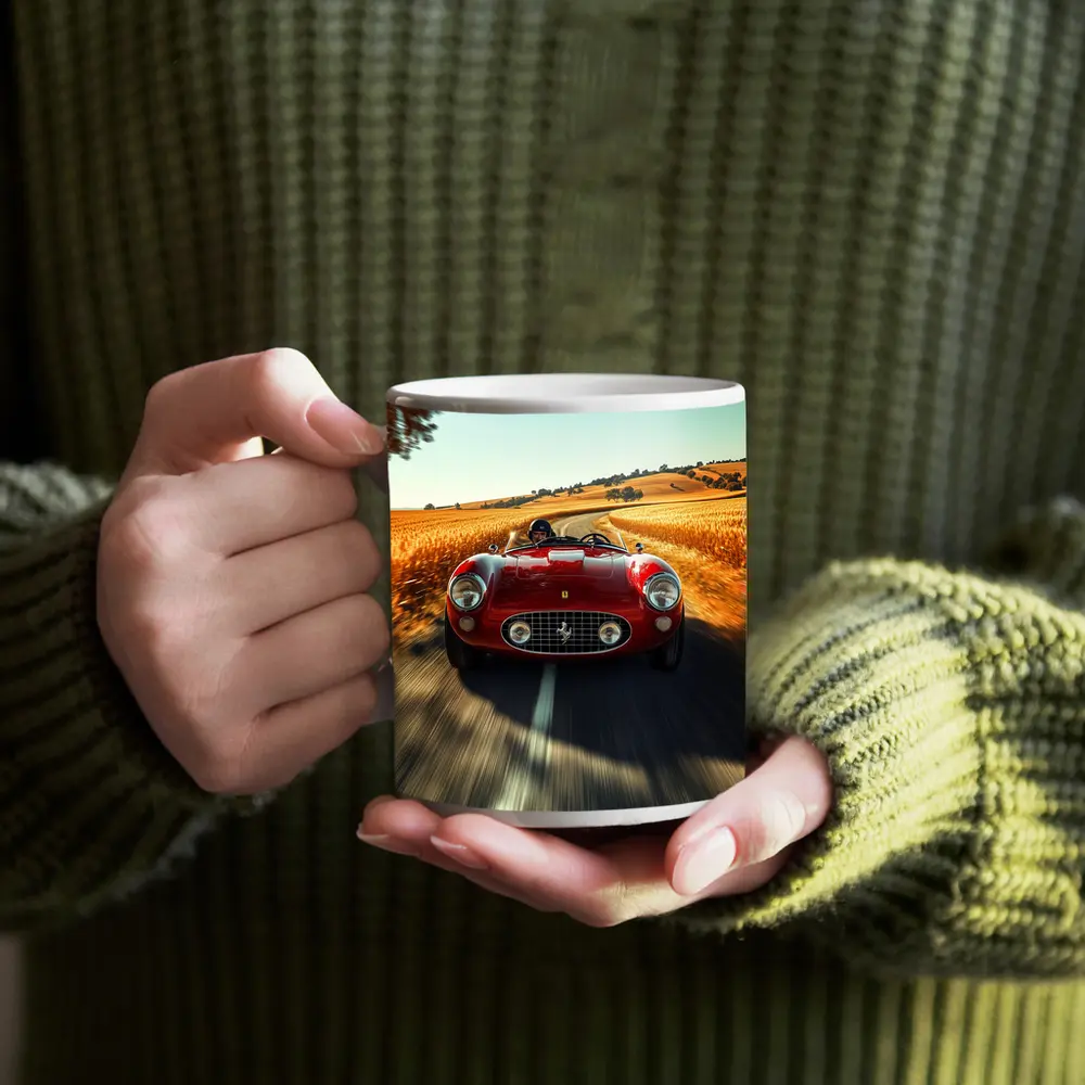 Classic Ferrari Speedster Red Country Road – Mugs