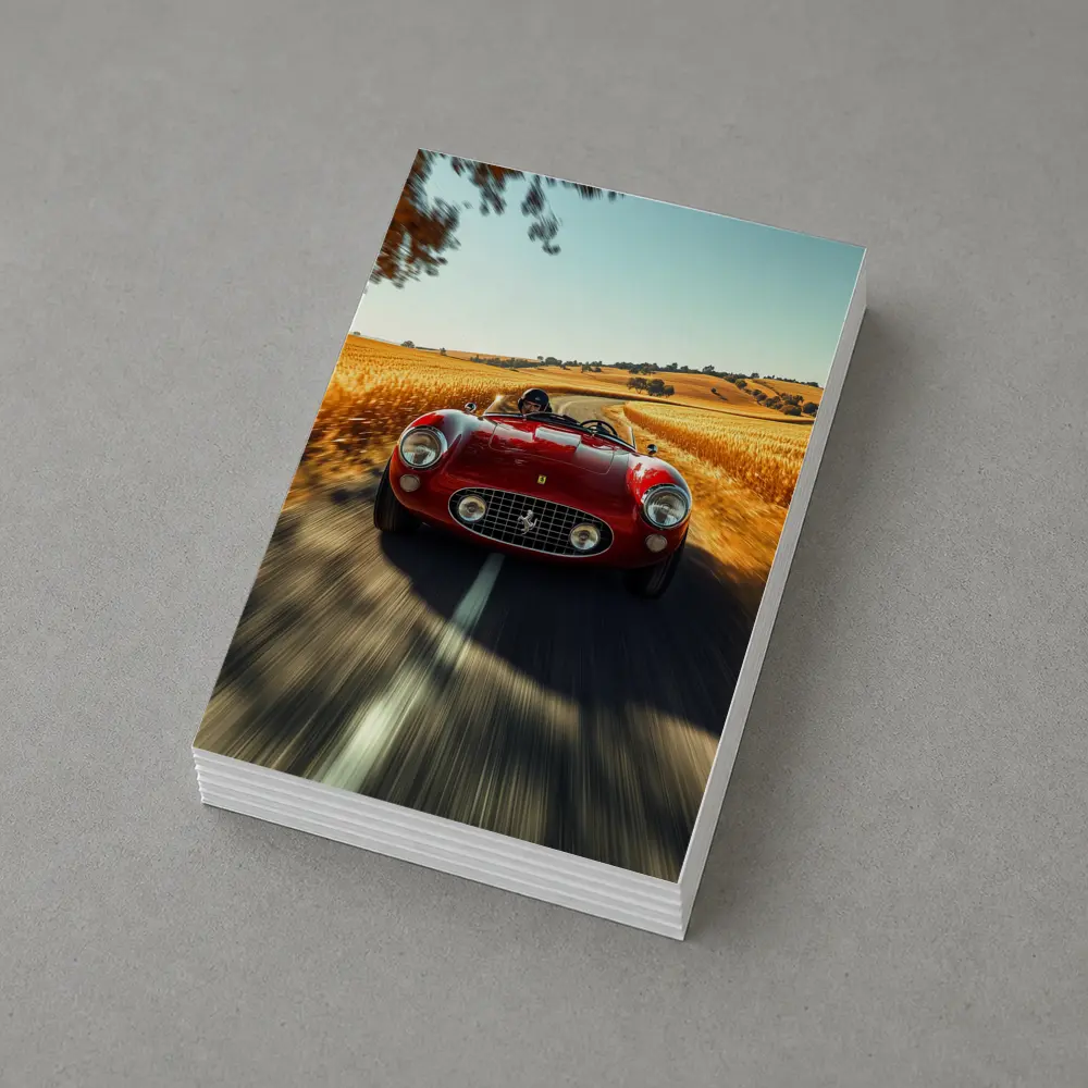 Classic Ferrari Speedster Red Country Road – Postcards