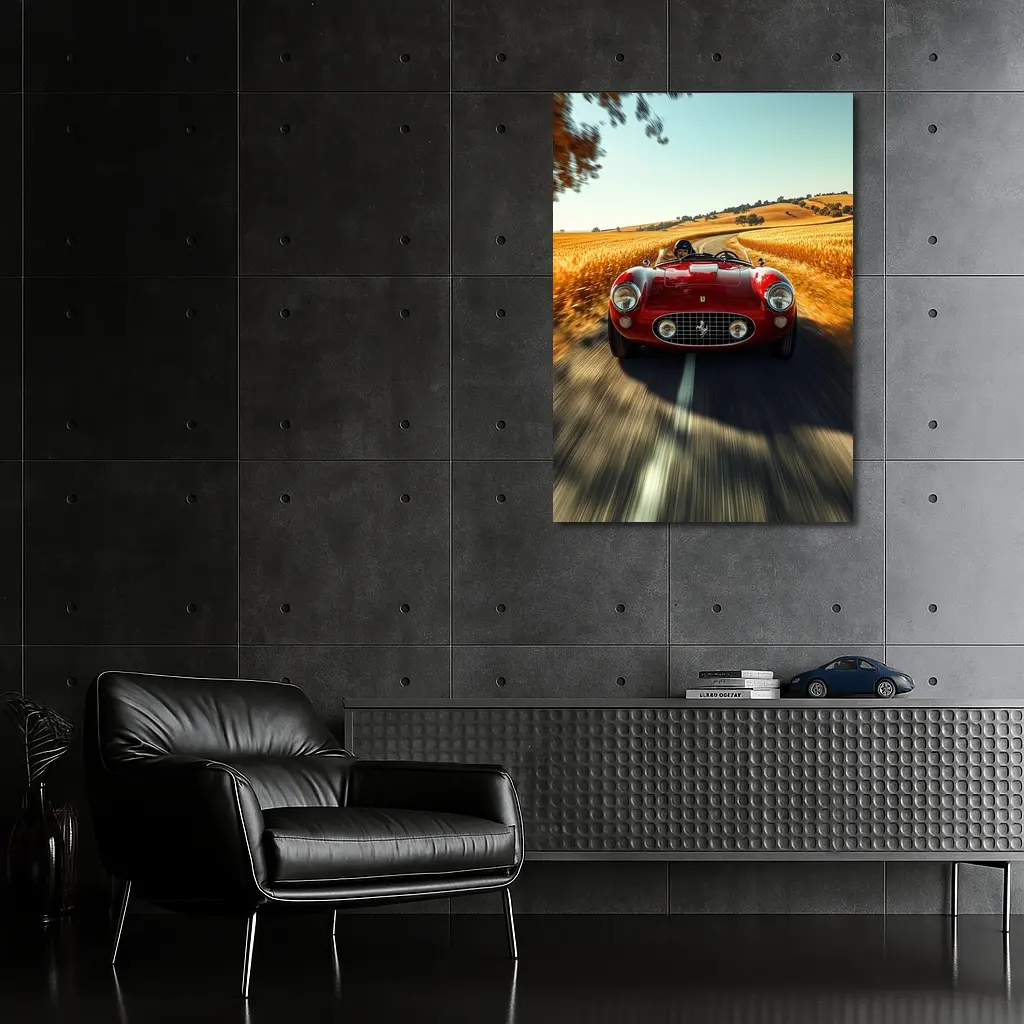 Classic Ferrari Speedster Red Country Road – Wall Art
