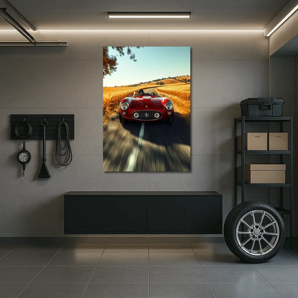 Classic Ferrari Speedster Red Country Road – Wall Art