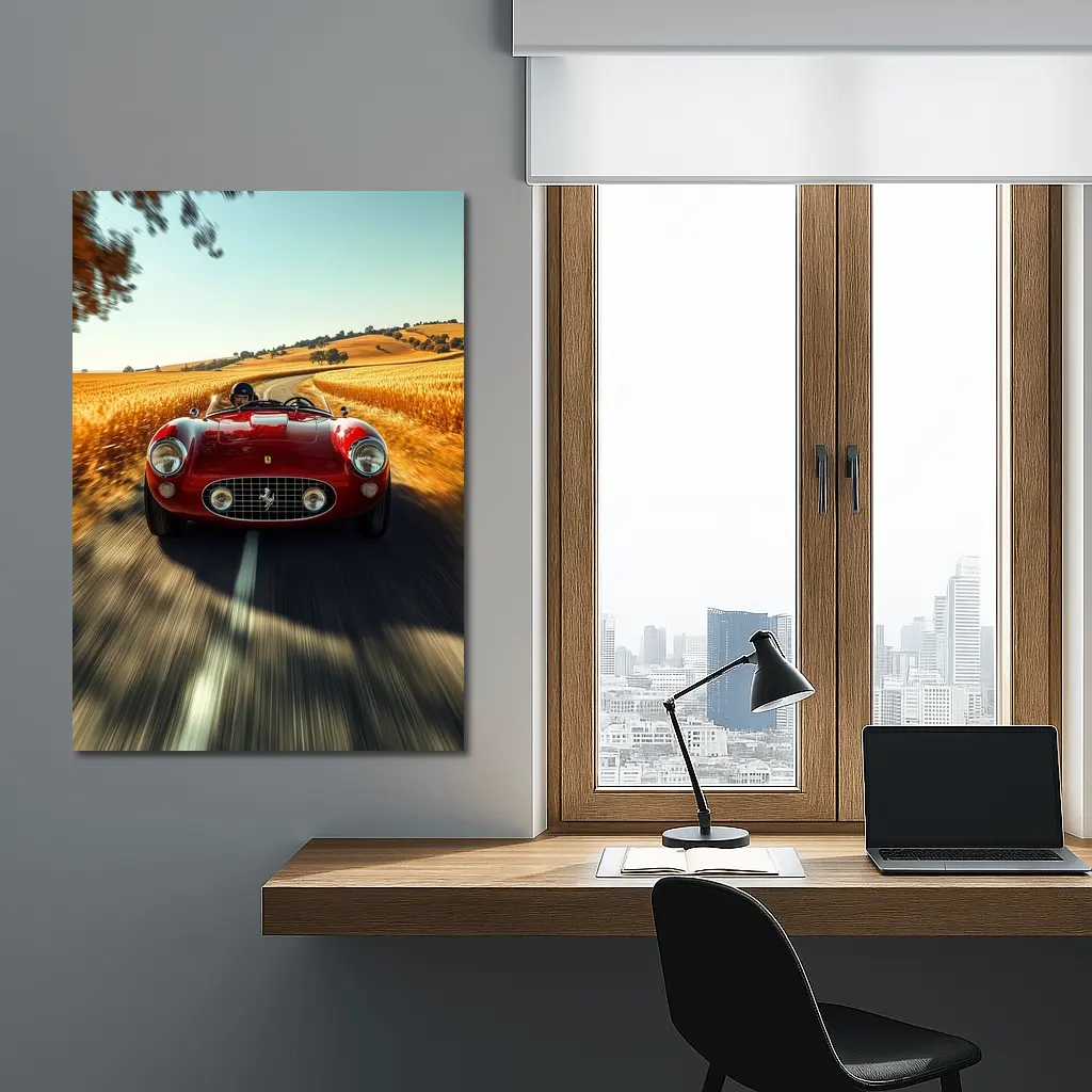 Classic Ferrari Speedster Red Country Road – Wall Art