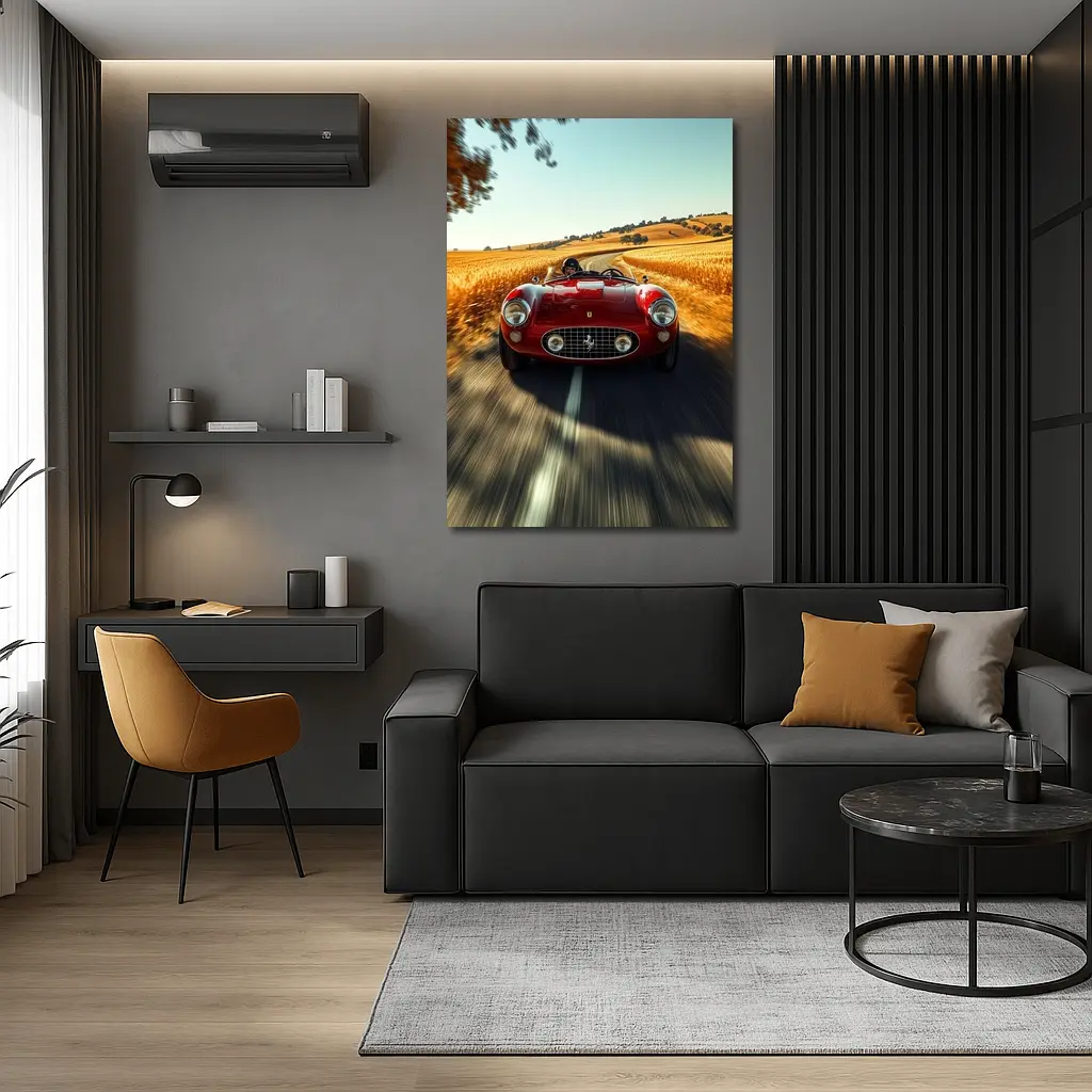 Classic Ferrari Speedster Red Country Road – Wall Art