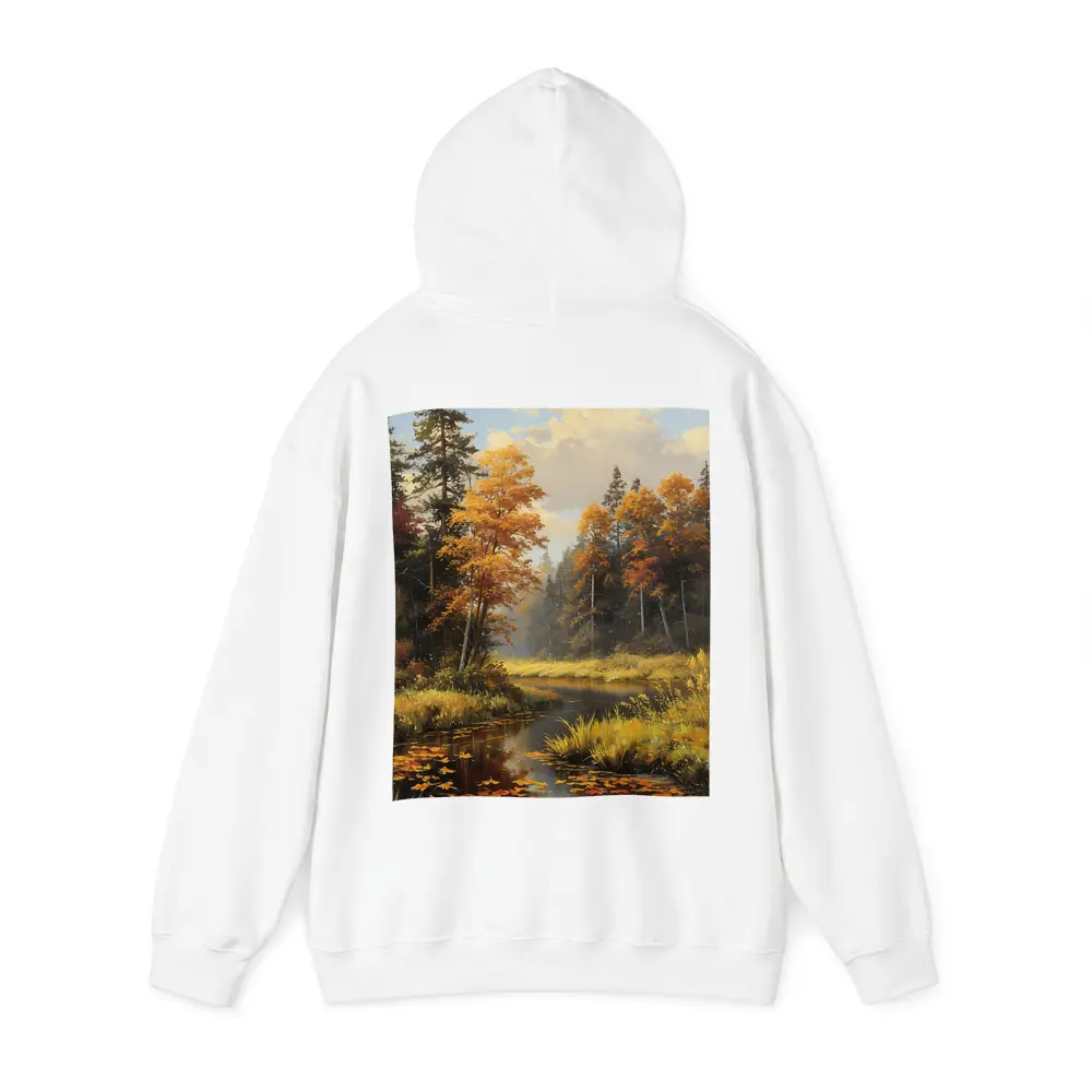 Autumn Forest River Oil Painting Art – Hoodies