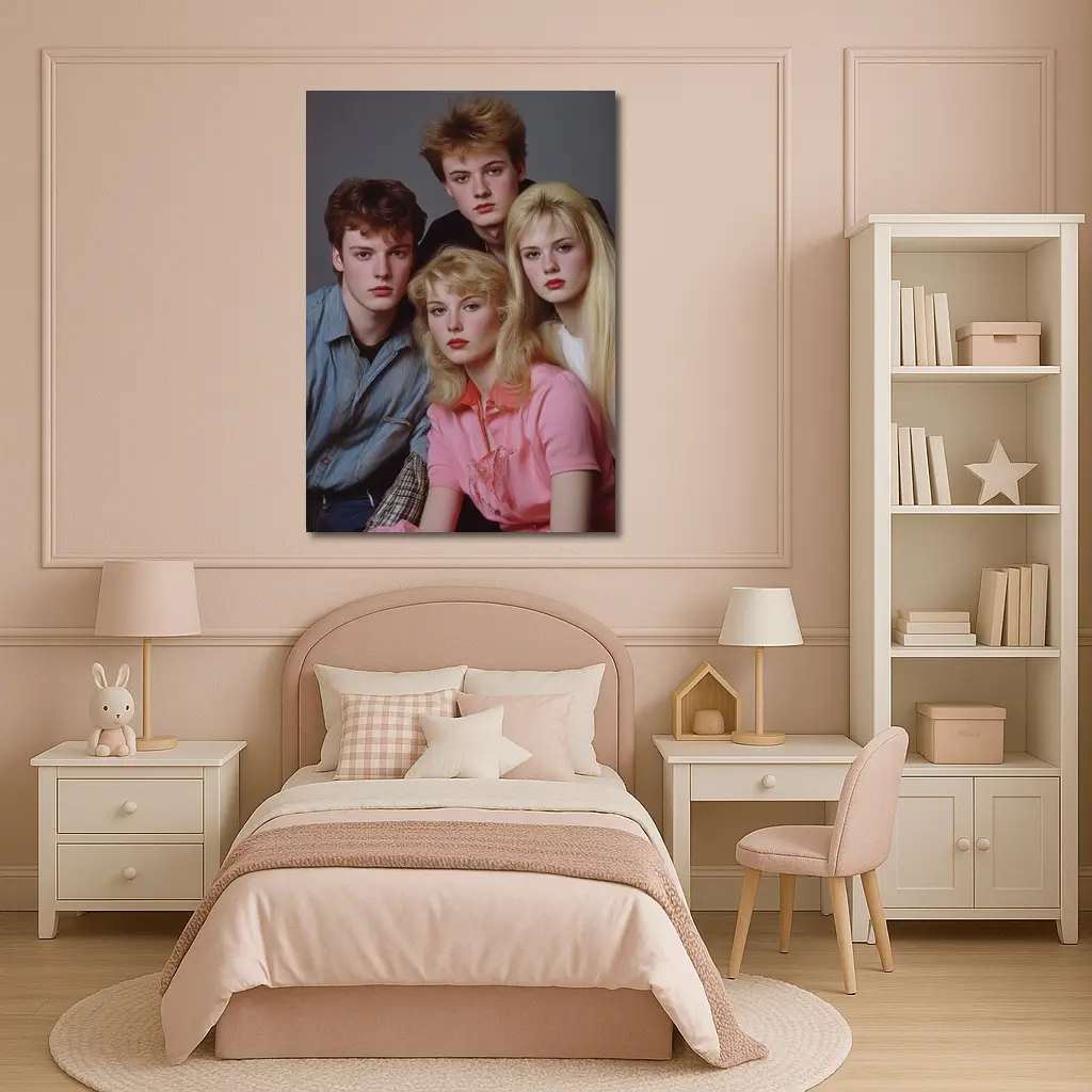 Retro Eighties Teen Group Studio Portrait – Wall Art