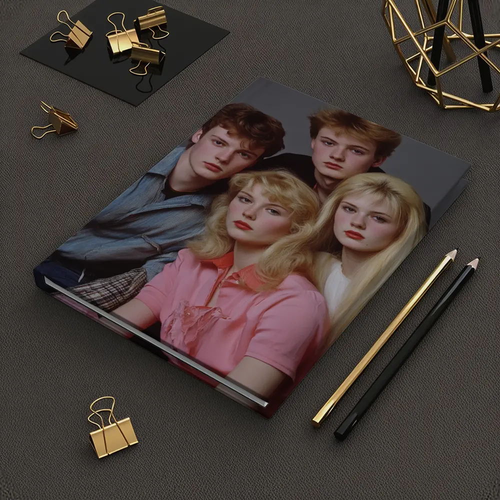 Retro Eighties Teen Group Studio Portrait – Notebooks