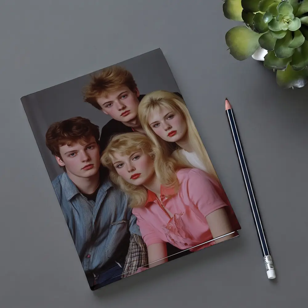 Retro Eighties Teen Group Studio Portrait – Notebooks