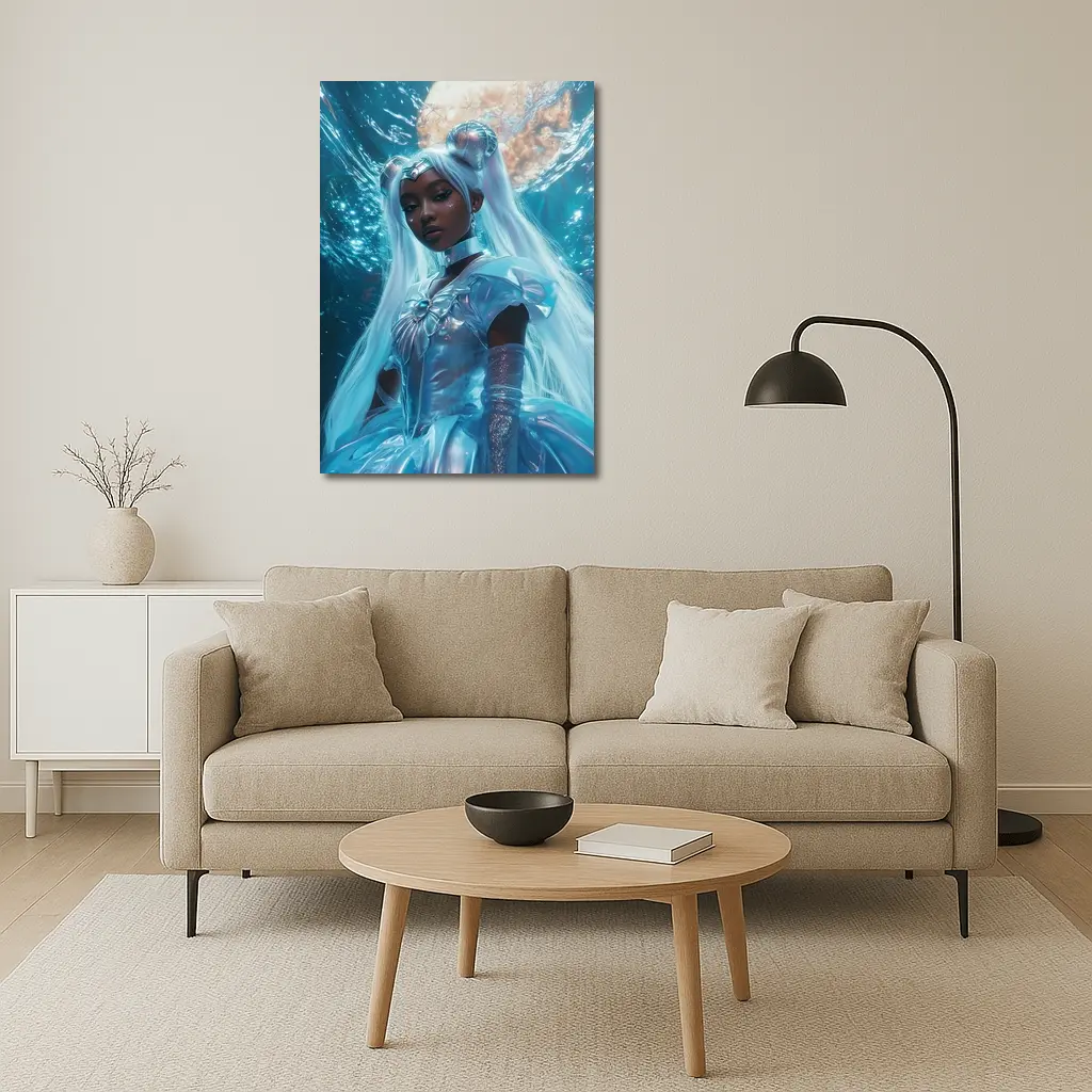 Sailor Moon Black Girl Fantasy Moon Background – Wall Art