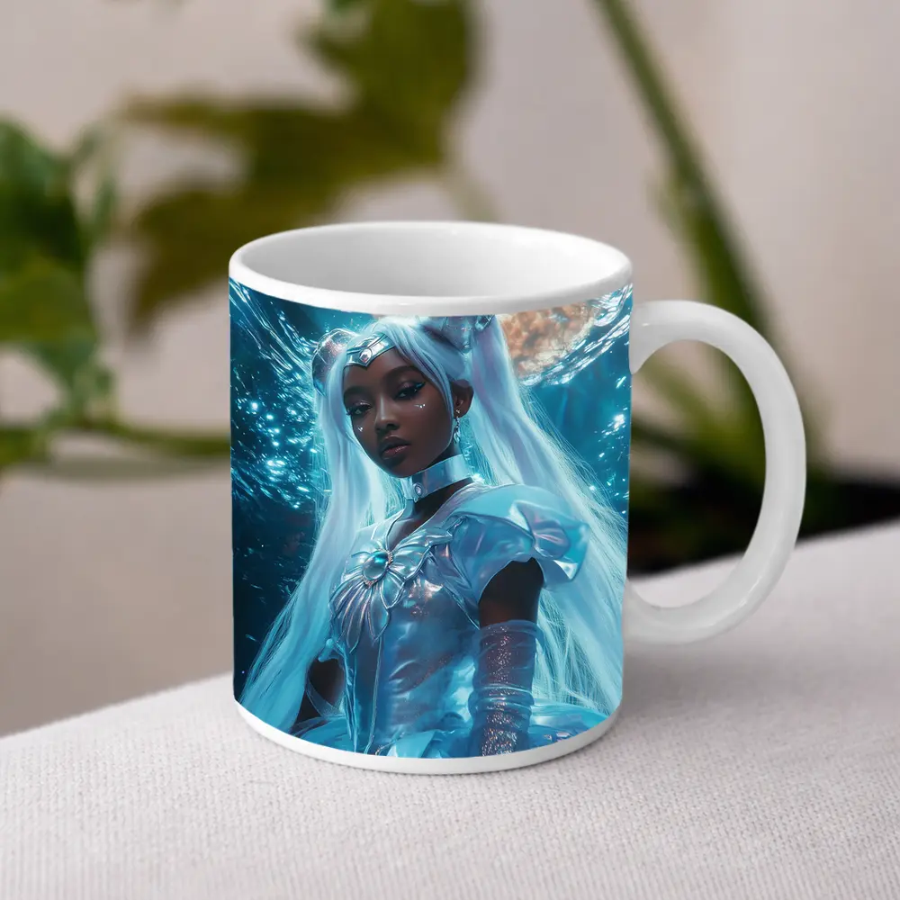 Sailor Moon Black Girl Fantasy Moon Background – Mugs