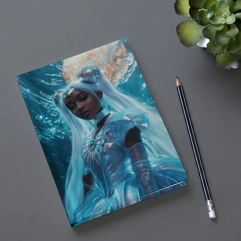Sailor Moon Black Girl Fantasy Moon Background – Notebooks