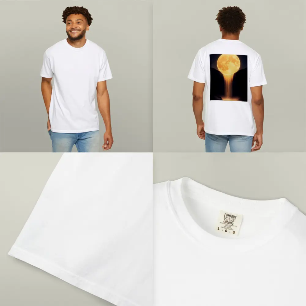 Golden Moon Waterfall Dark Night Sky – T-Shirts