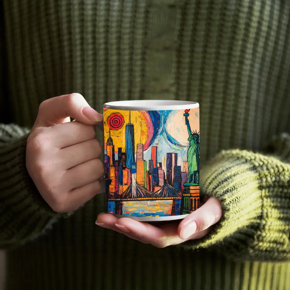 New York City Skyline Bold Pop Art – Mugs