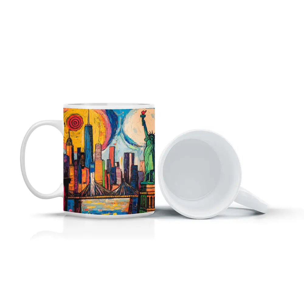 New York City Skyline Bold Pop Art – Mugs