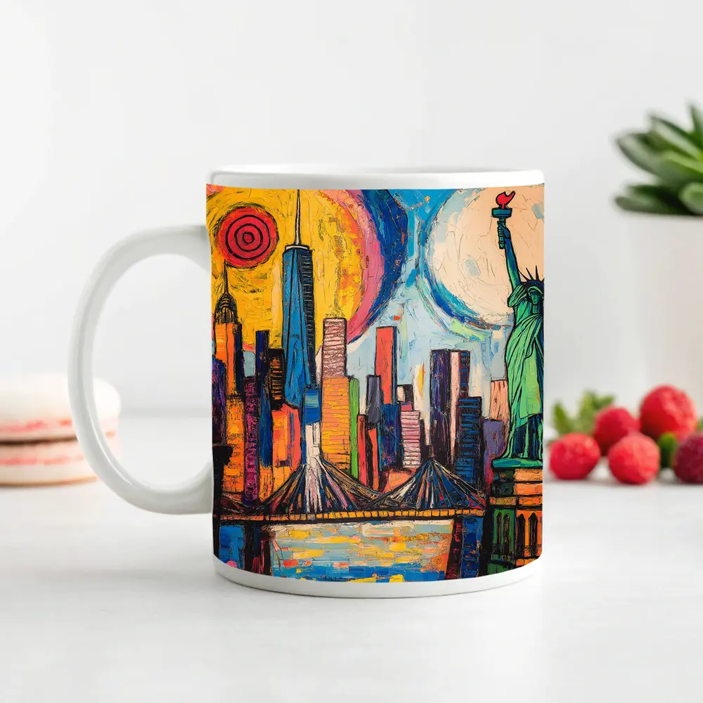 New York City Skyline Bold Pop Art – Mugs