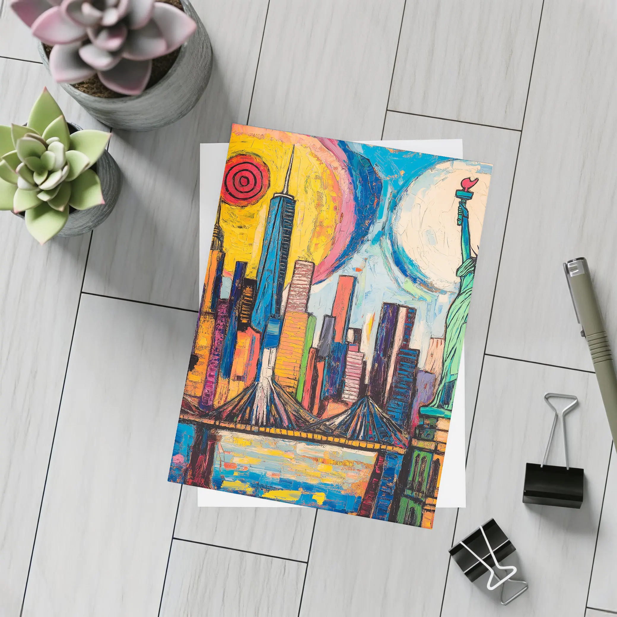New York City Skyline Bold Pop Art – Postcards