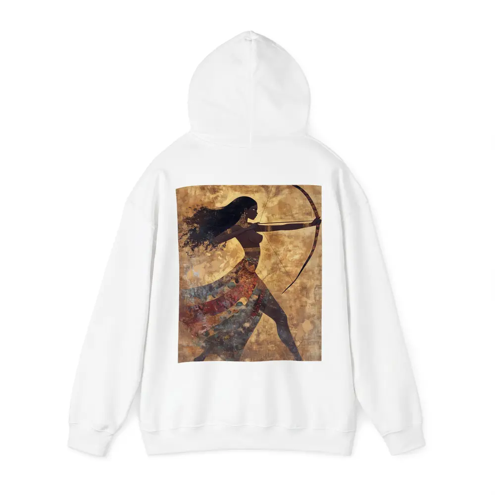 Ancient Warrior Woman Archer Gold Background – Hoodies