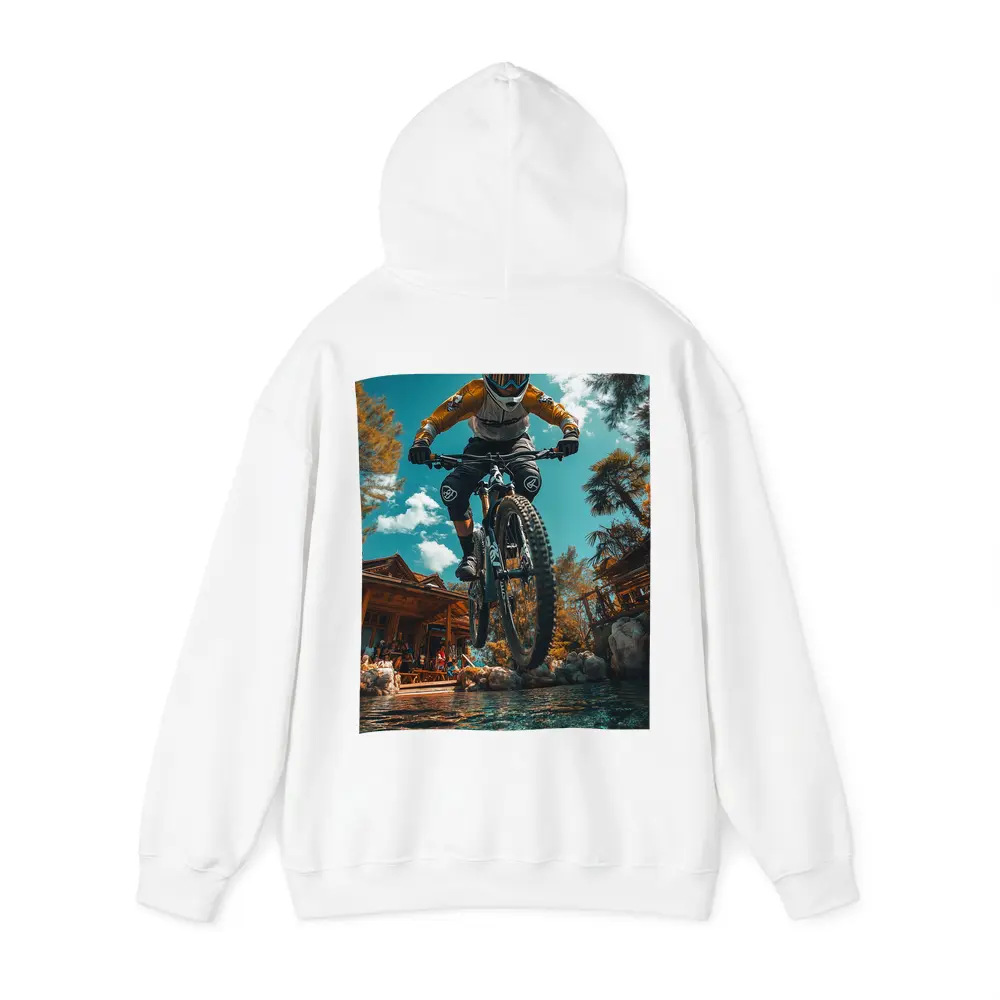 Mountain Biker Jumping Over Water Splash – Hoodies