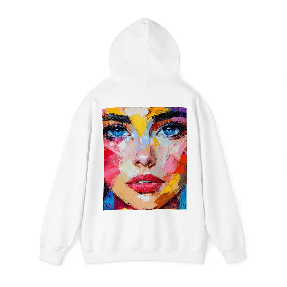 Colorful Abstract Woman Face Oil Painting Art – Hoodies