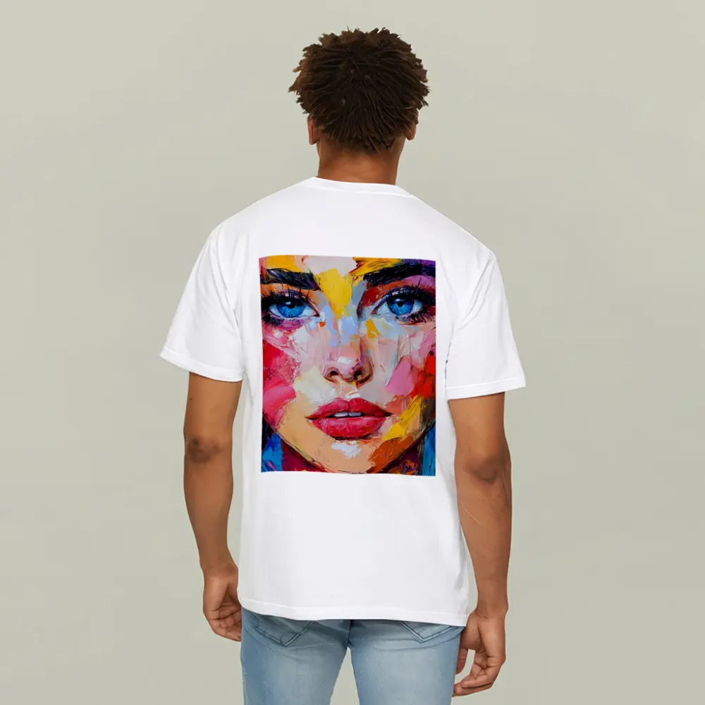 Colorful Abstract Woman Face Oil Painting Art – T-Shirts