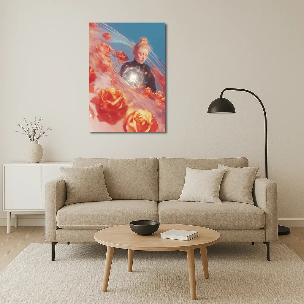 Woman With Roses Surreal Fantasy Art – Wall Art