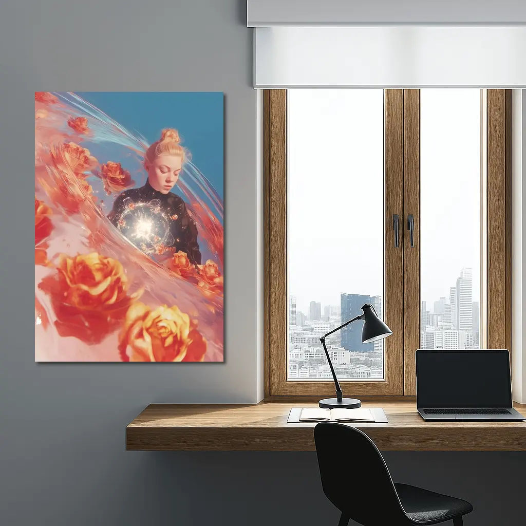 Woman With Roses Surreal Fantasy Art – Wall Art