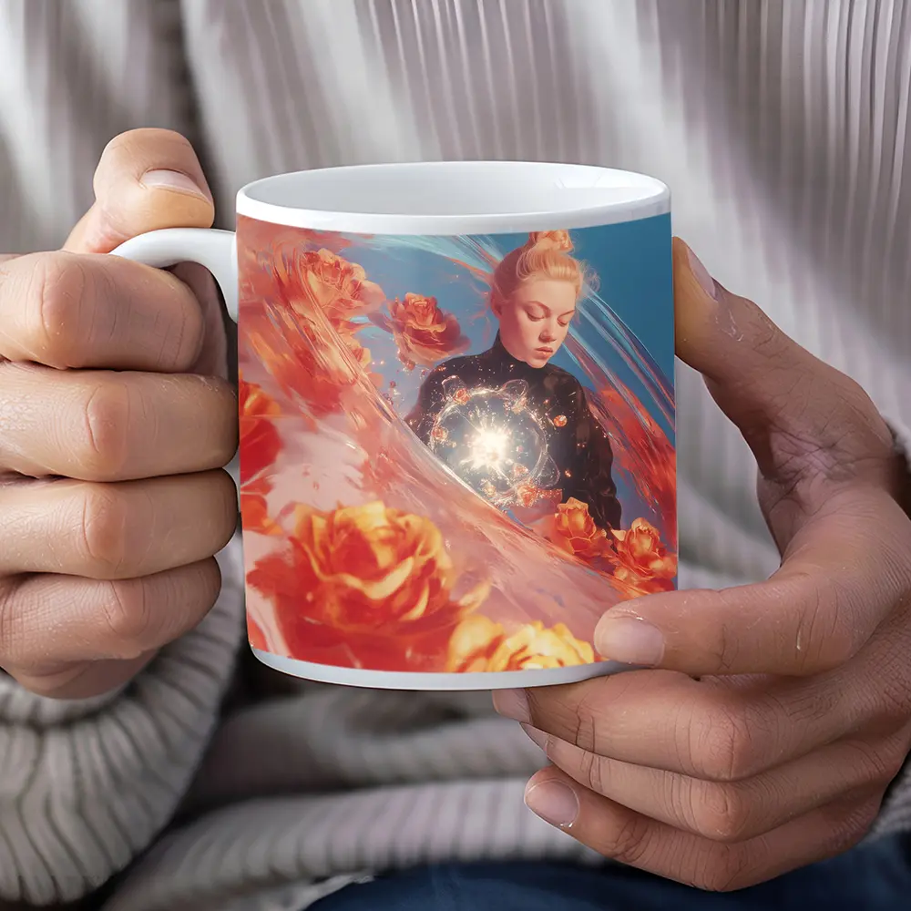 Woman With Roses Surreal Fantasy Art – Mugs