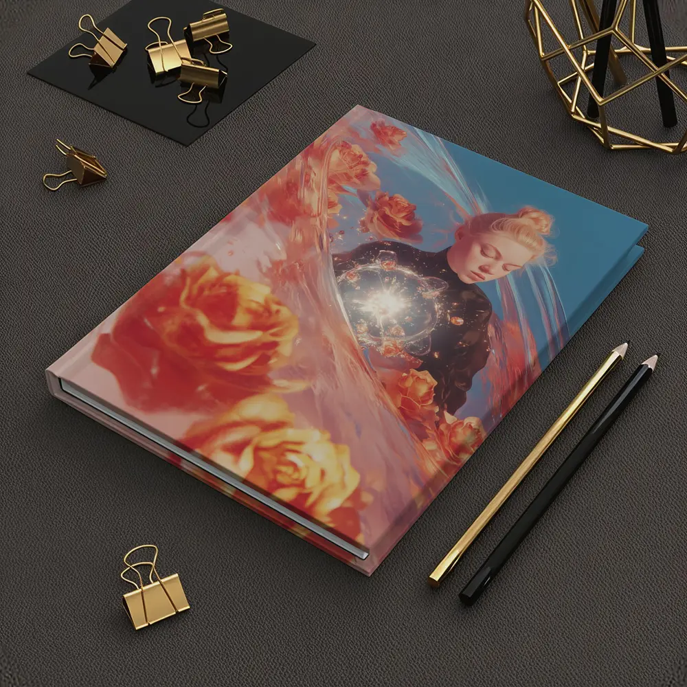 Woman With Roses Surreal Fantasy Art – Notebooks