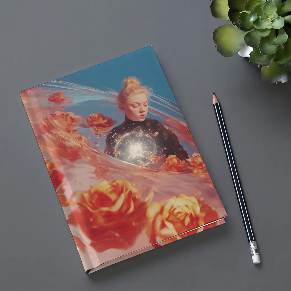 Woman With Roses Surreal Fantasy Art – Notebooks