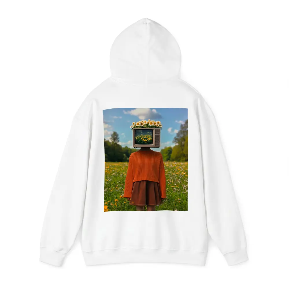 Retro TV Head Girl Wildflower Meadow – Hoodies