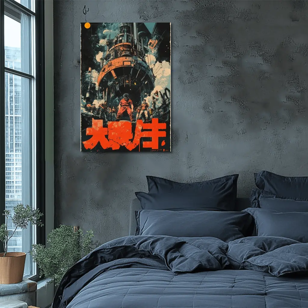Retro Japanese Anime Industrial Sci Fi Scene – Wall Art