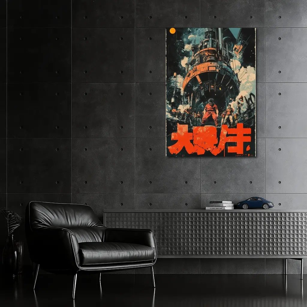 Retro Japanese Anime Industrial Sci Fi Scene – Wall Art