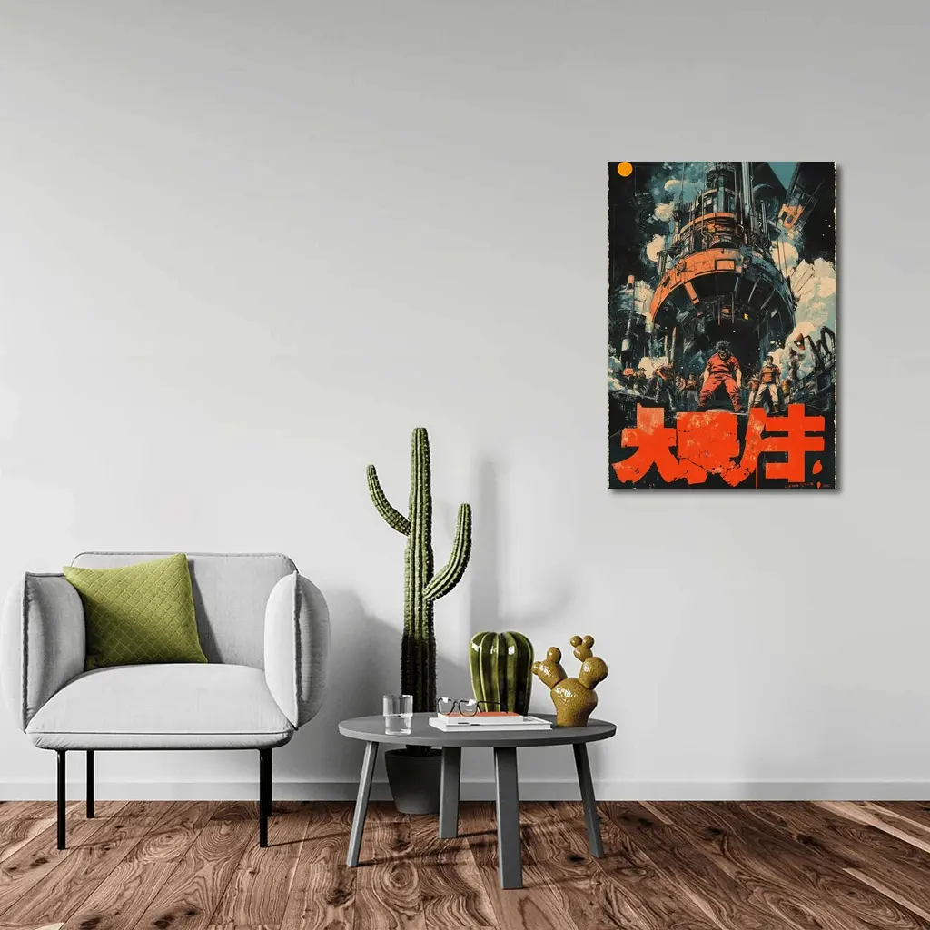 Retro Japanese Anime Industrial Sci Fi Scene – Wall Art