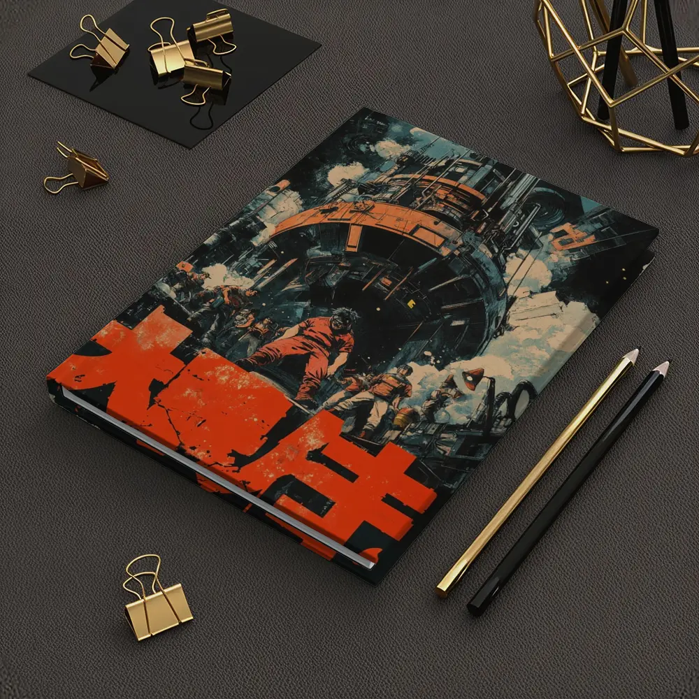 Retro Japanese Anime Industrial Sci Fi Scene – Notebooks