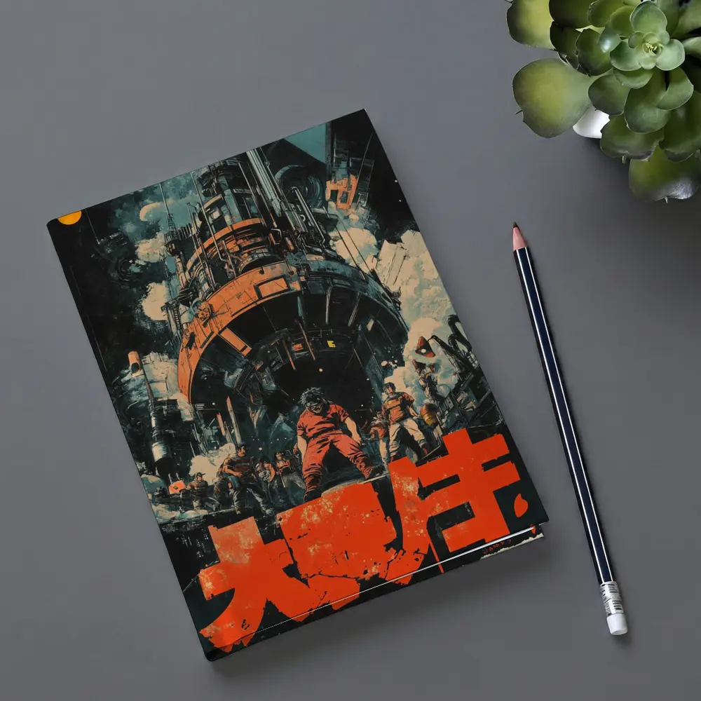 Retro Japanese Anime Industrial Sci Fi Scene – Notebooks