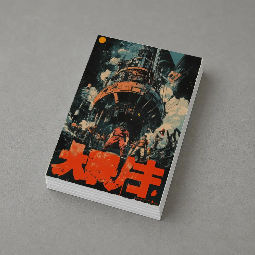 Retro Japanese Anime Industrial Sci Fi Scene – Postcards