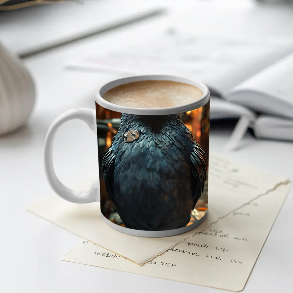 Street Pigeon Wearing Beanie Urban Alley – Mugs