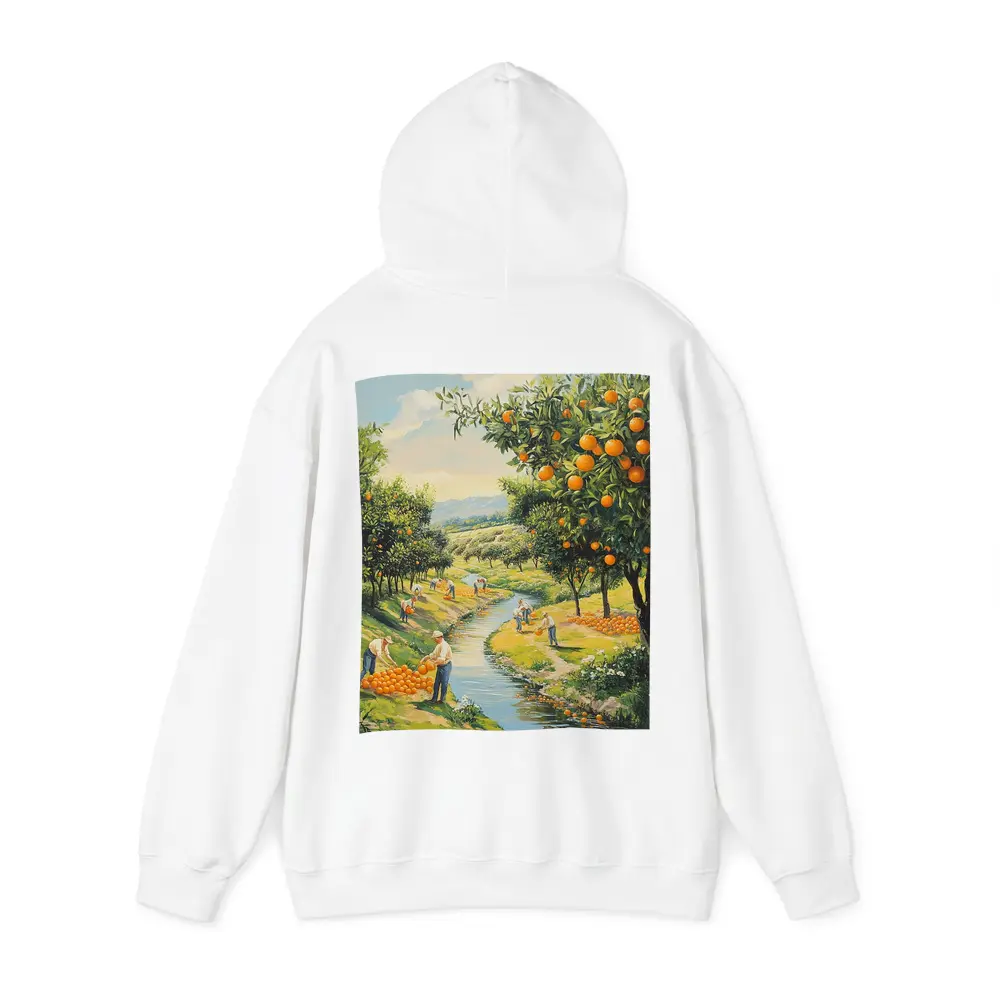 Orange Orchard Harvest Painting Farm Scene – Hoodies