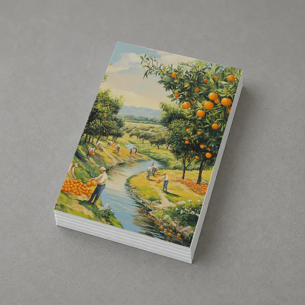 Orange Orchard Harvest Painting Farm Scene – Postcards