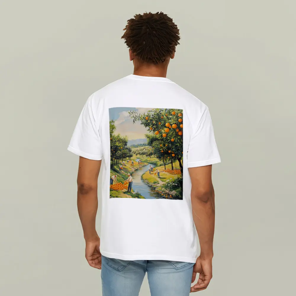 Orange Orchard Harvest Painting Farm Scene – T-Shirts