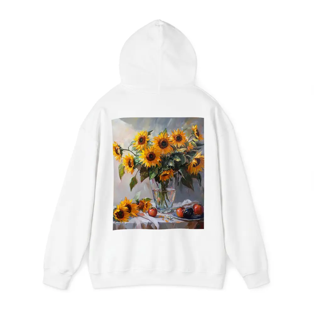Sunflowers In Glass Vase Still Life Painting – Hoodies