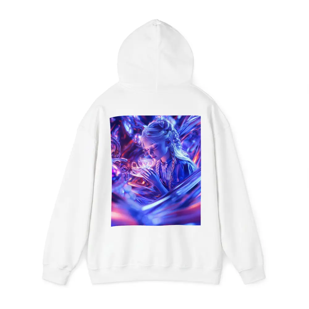 Girl Holding Glowing Cup Surreal Blue Fantasy – Hoodies