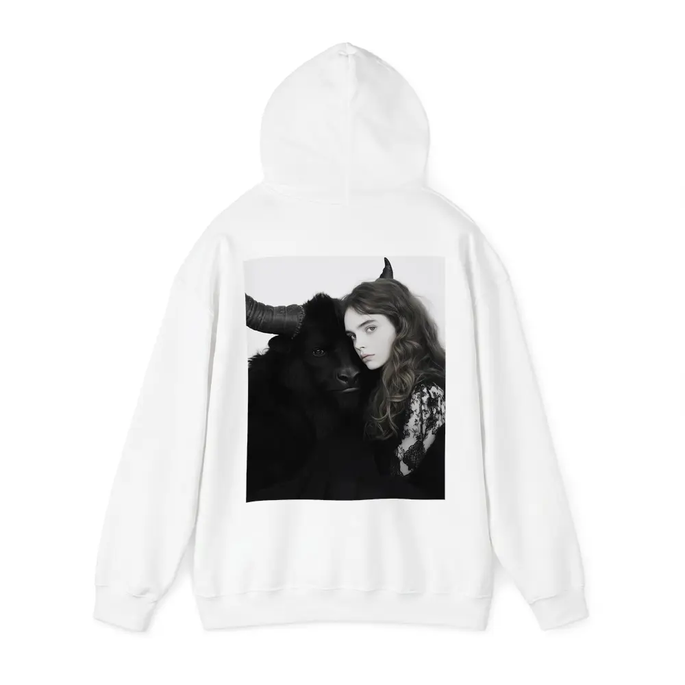Young Woman Black Bull Dark Fantasy Portrait – Hoodies