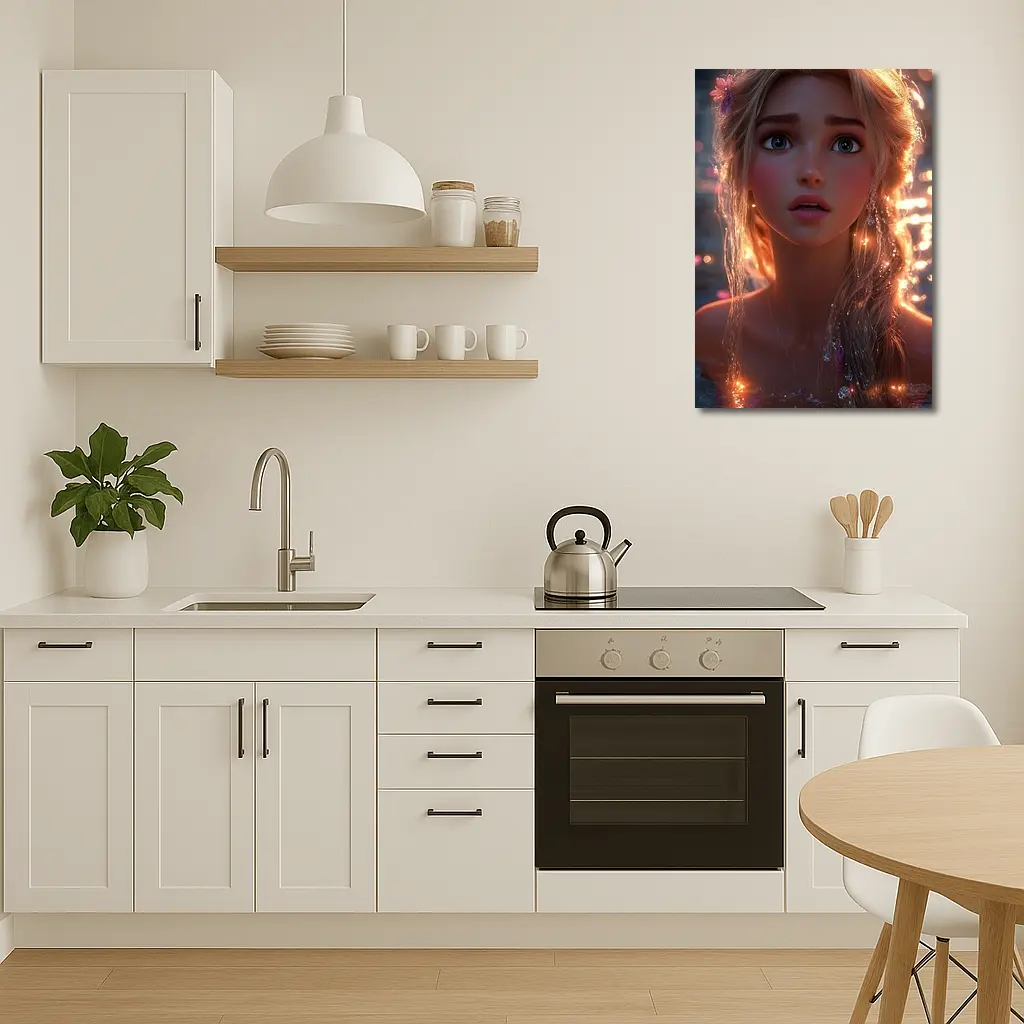 Fantasy Girl Glowing Water Magical Night – Wall Art