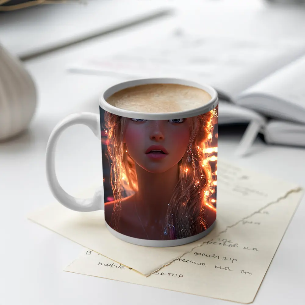 Fantasy Girl Glowing Water Magical Night – Mugs