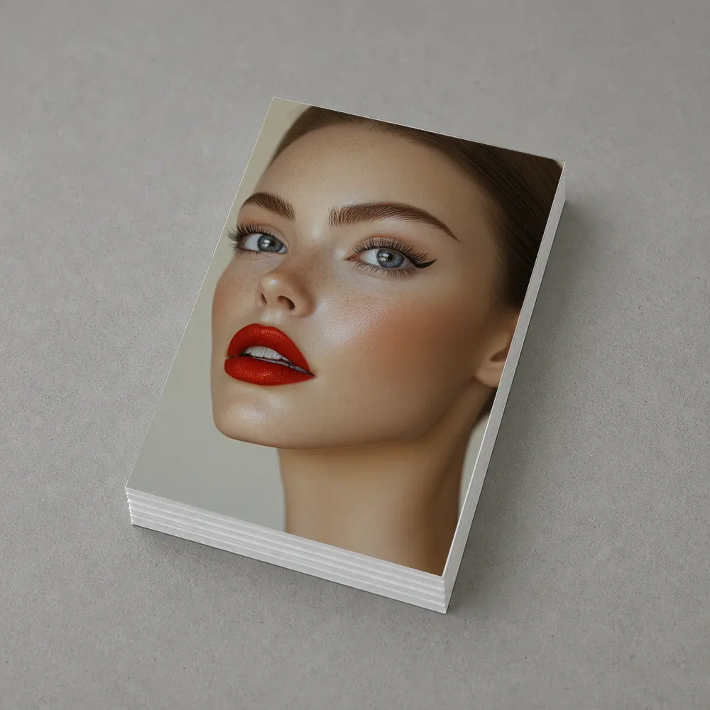 Woman Red Lips Blue Eyes Portrait – Postcards