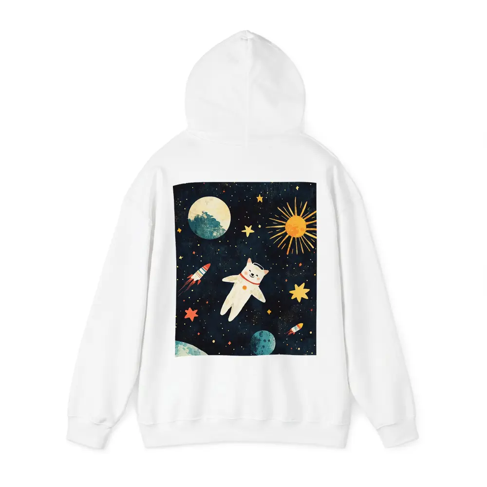 Cute Cat Astronaut Floating In Space – Hoodies