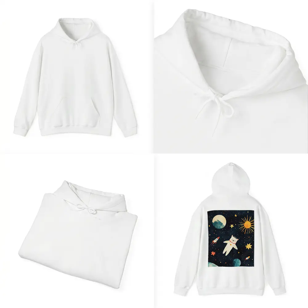 Cute Cat Astronaut Floating In Space – Hoodies