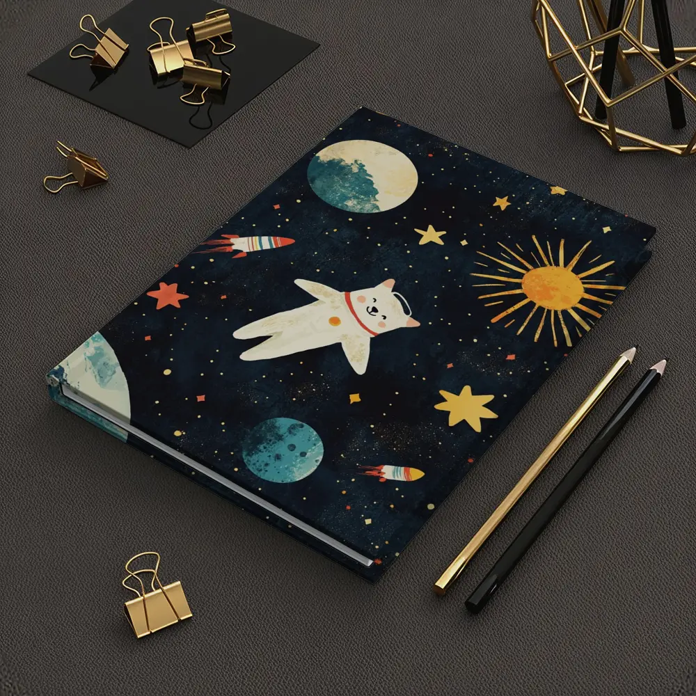 Cute Cat Astronaut Floating In Space – Notebooks