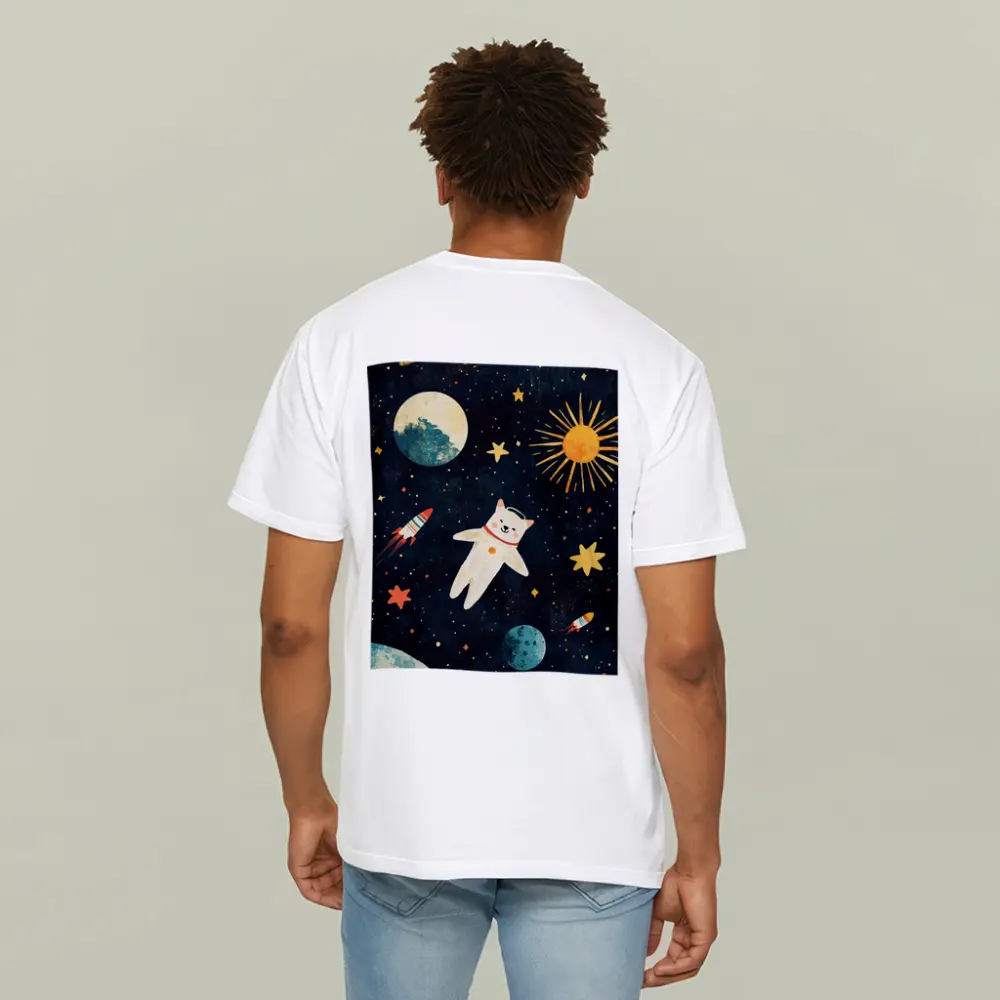 Cute Cat Astronaut Floating In Space – T-Shirts