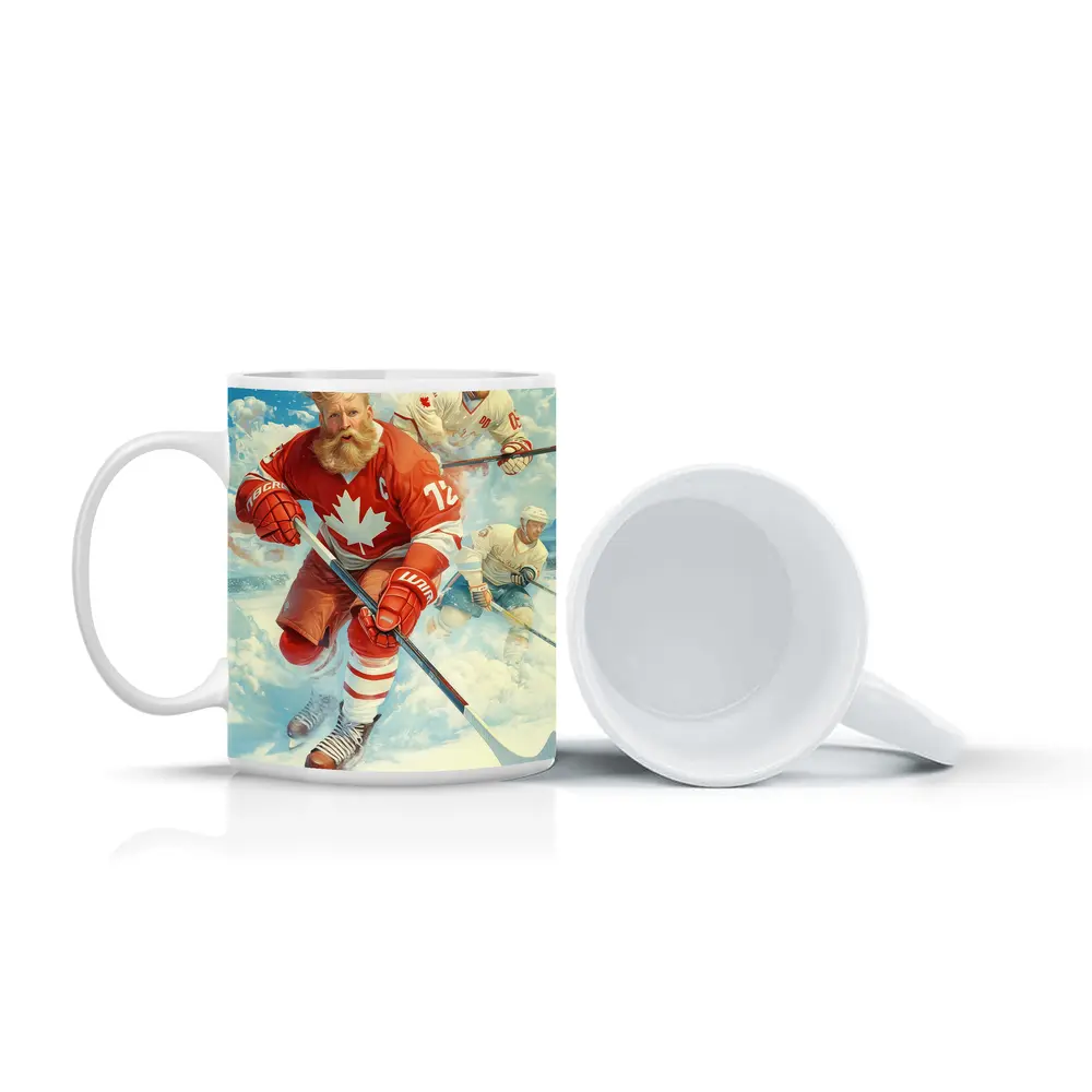Canada Hockey Player Action Ice Painting – Mugs