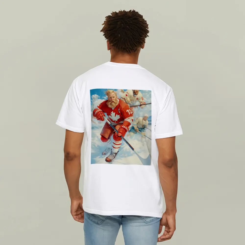 Canada Hockey Player Action Ice Painting – T-Shirts